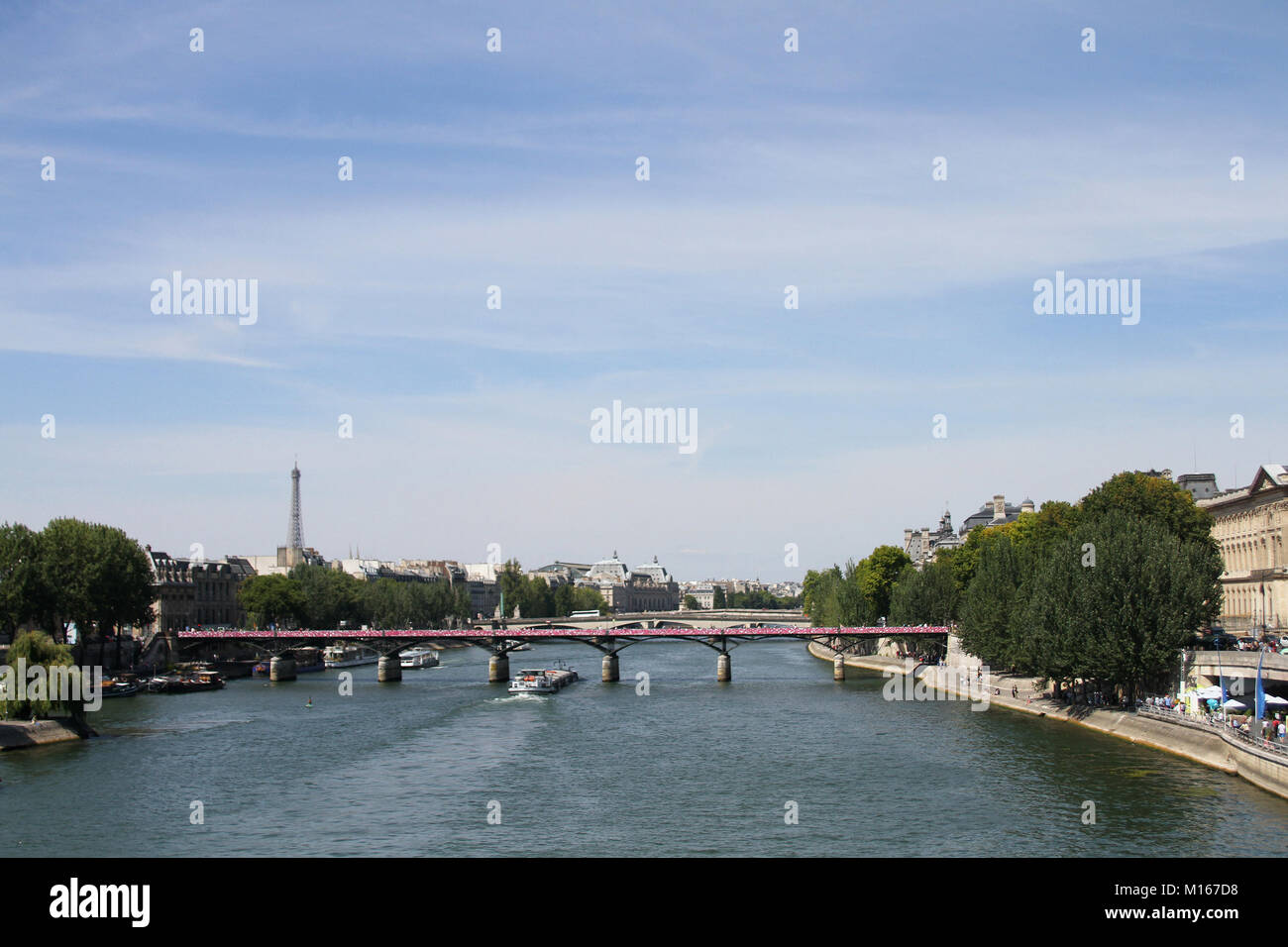 Pont des arts bridge (love lock bridge) over the Seine River, Paris