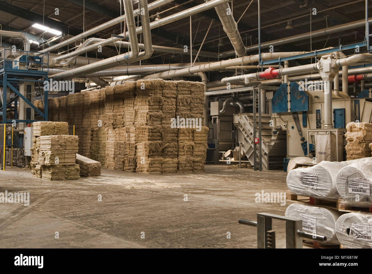 Part of a plant for processing industrial hemp. Stock Photo