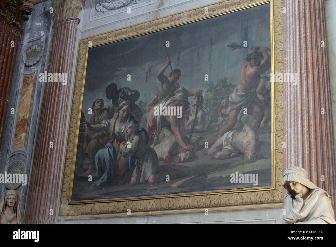 Painting: Baptism of Blood by Francesco Trevisani, in the Basilica di Santa Maria degli Angeli e dei Martiri Church, Rome, Italy. Stock Photo