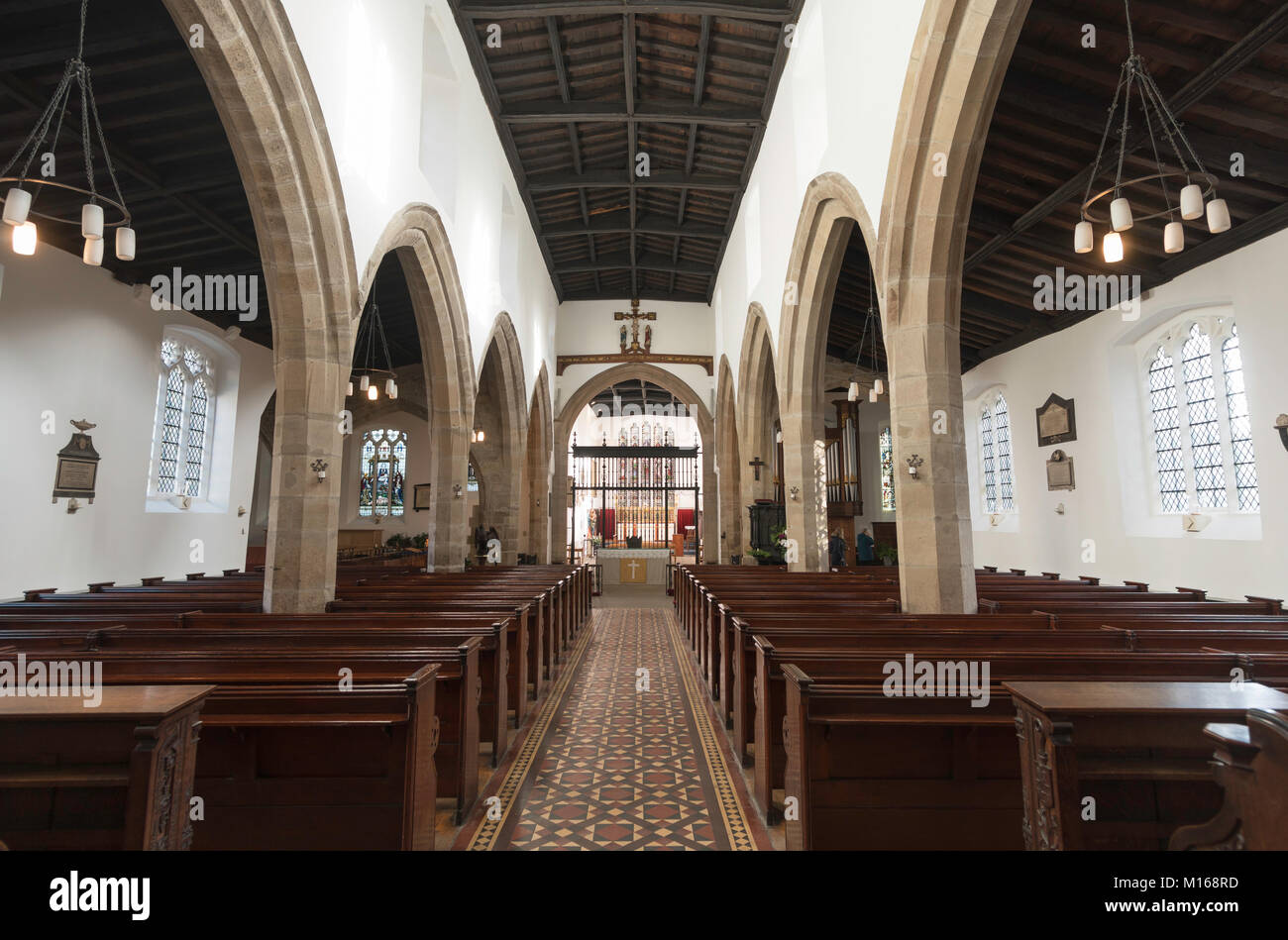 Interior view of the Church of St John the Baptist, Newcastle upon Tyne, England, Stock Photo