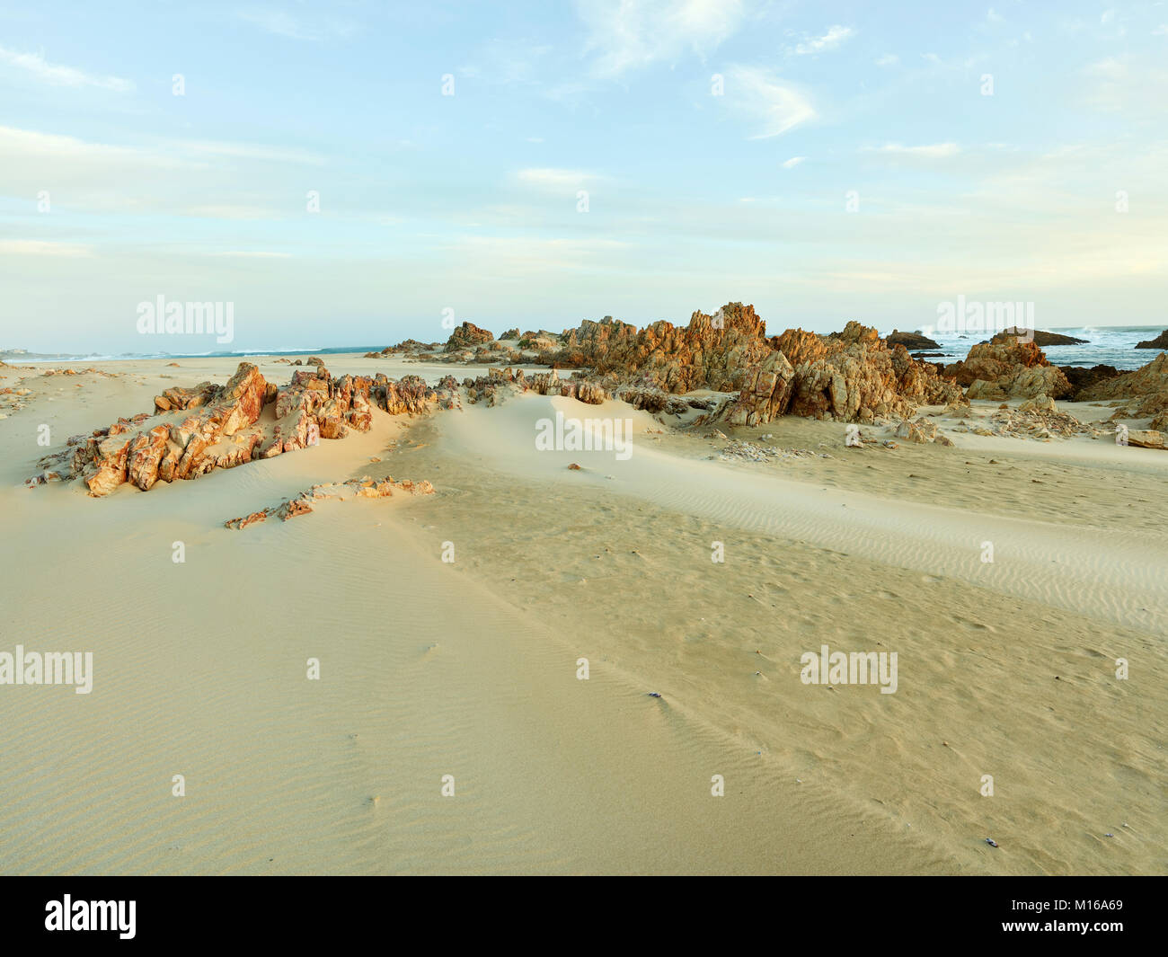 Rocky Beach Muffels Bay, Knysna, Garden Route, South Africa Stock Photo