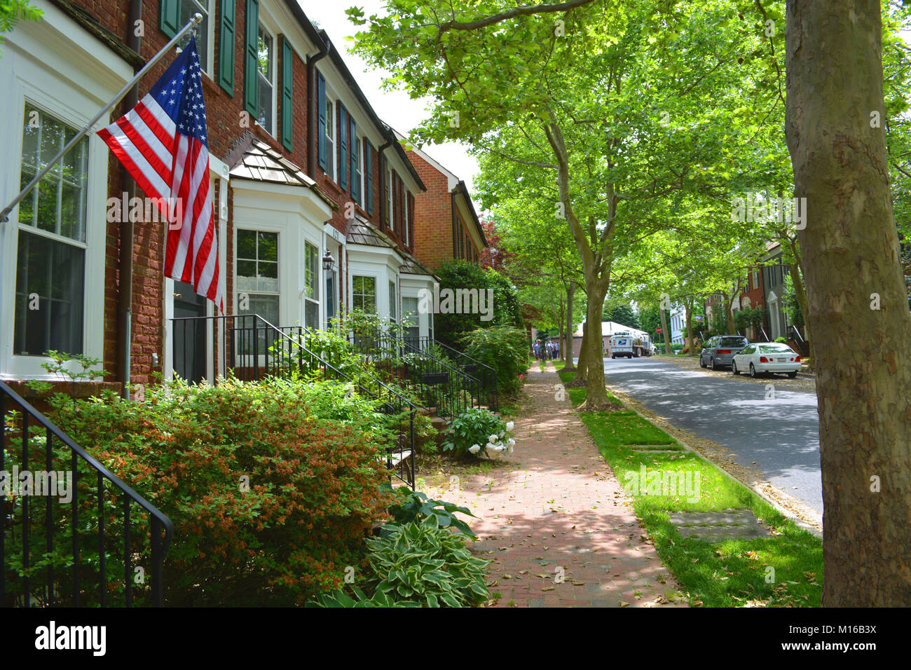 New urbanism, walkability, town, affordable housing Stock Photo