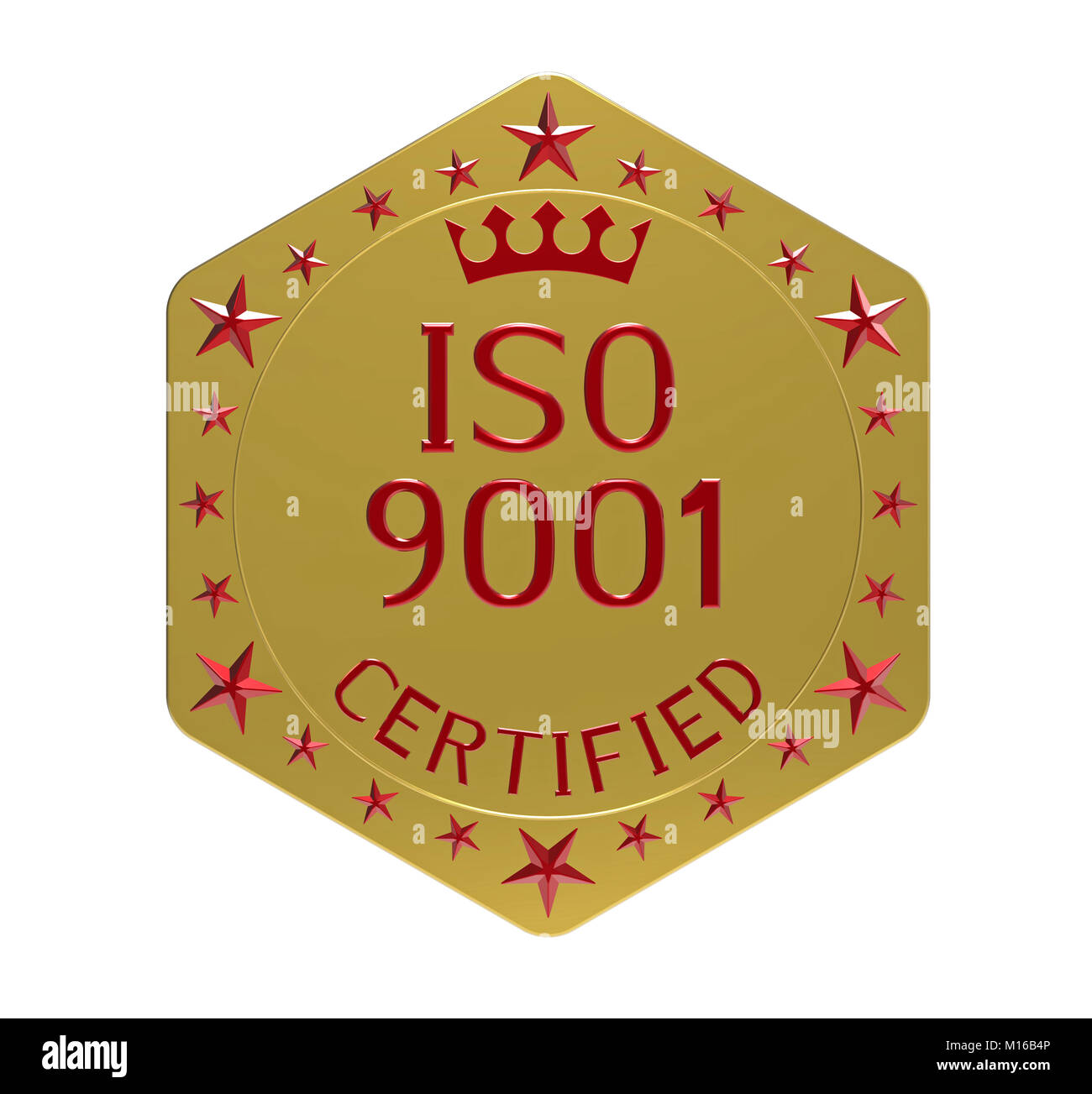 ISO 9001 standard, quality management system, 3D render, isolated on
