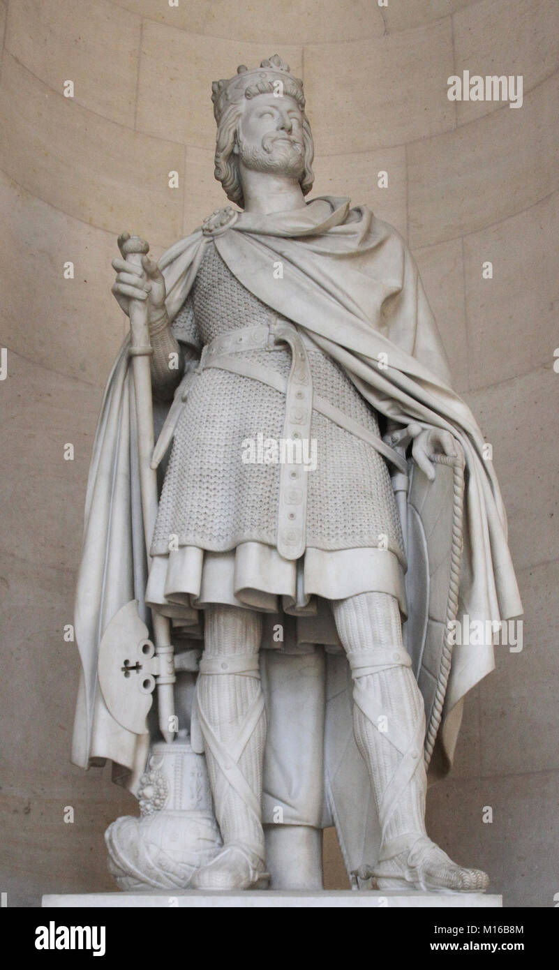 Marble sculpture statue of Charles Martel, Mayor of the Palace (circa  688-741) by Jean-Baptiste-Joseph Debay in the Stone Gallery-Galerie de  Pierre, V Stock Photo - Alamy