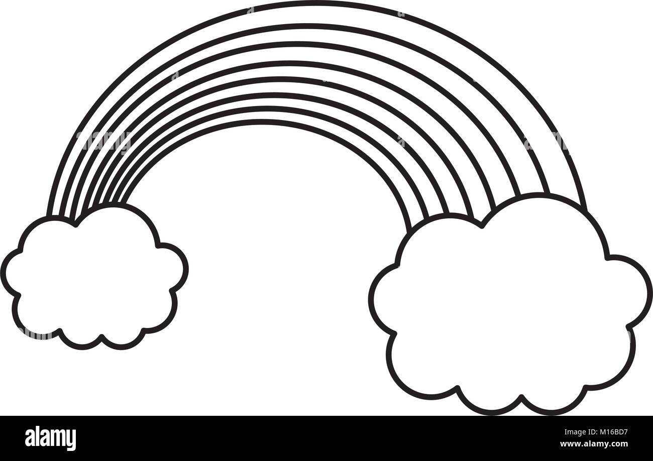 clouds with rainbow icon Stock Vector Image & Art - Alamy