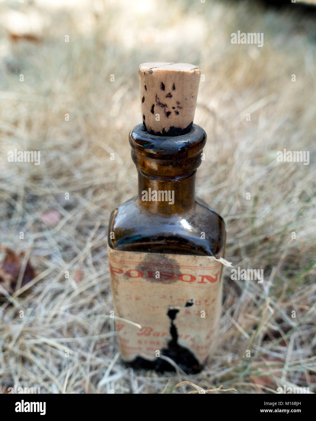 Australian poison bottle with old label Stock Photo