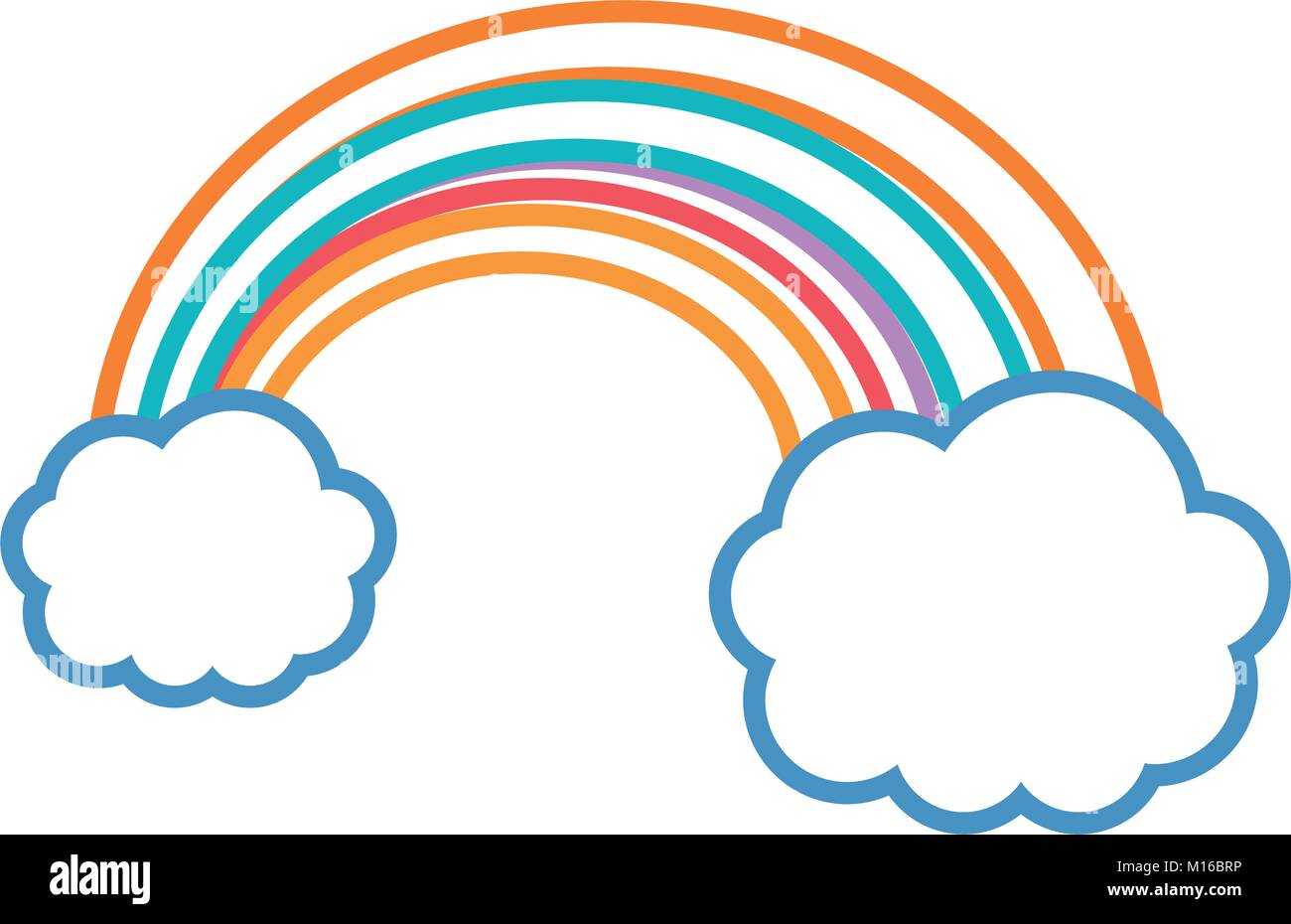 clouds with rainbow icon Stock Vector Image & Art - Alamy