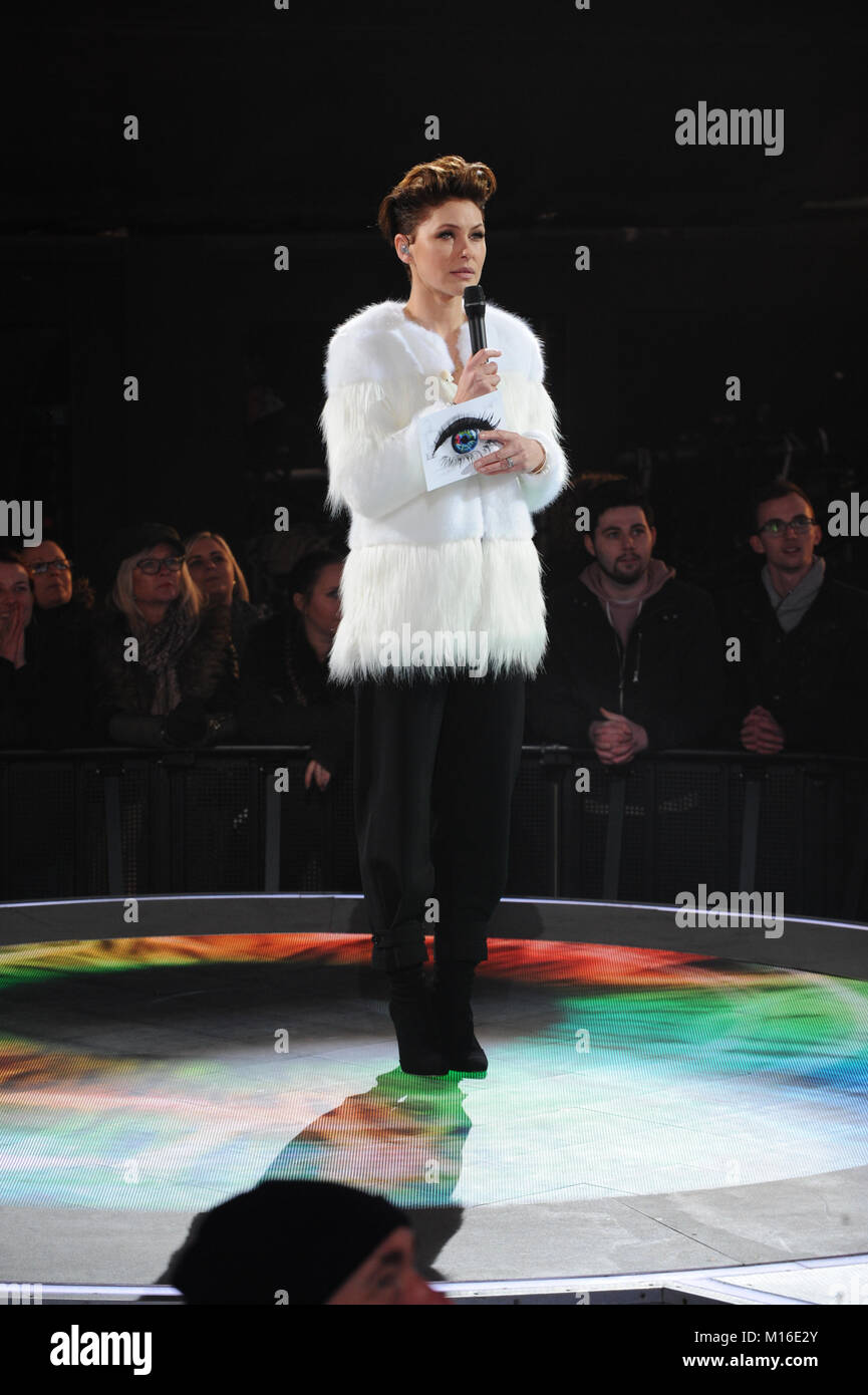 Emma Willis  at the Celebrity Big Brother Eviction Show held at the Elstree Studios in Hertfordshire, UK on the 26th January 2018 Stock Photo