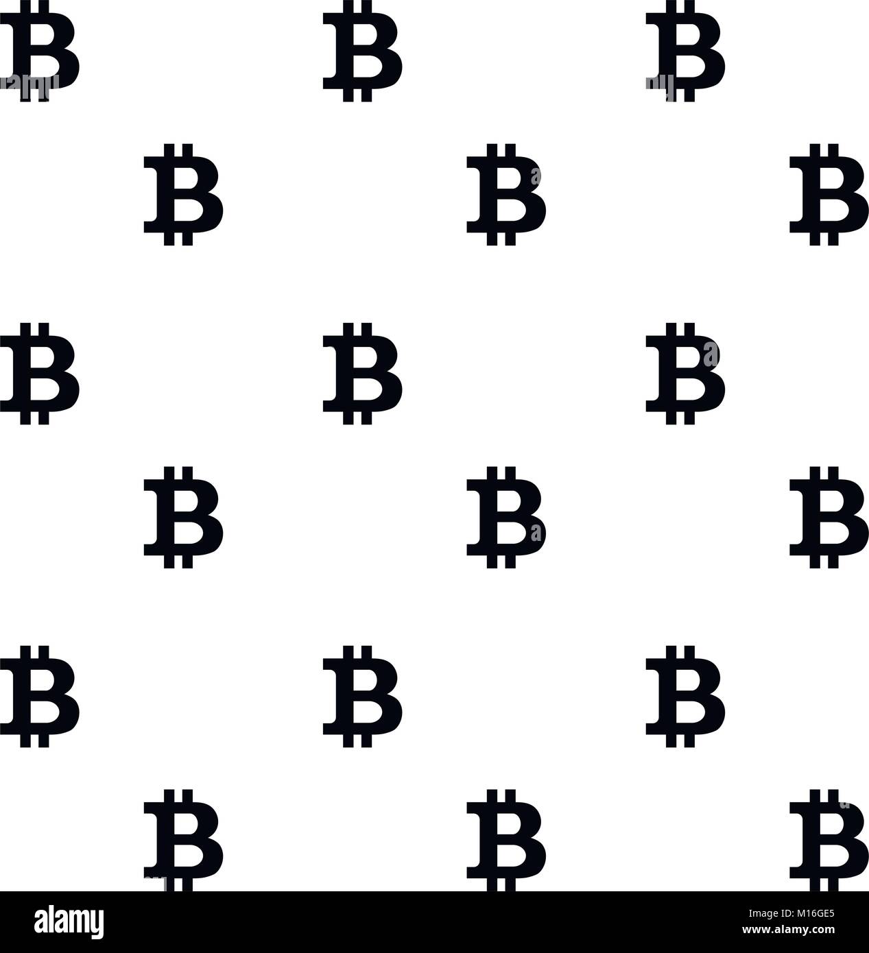 Bit coin pattern black white. Bit-coin money, btc black white, bitcoin cash virtual. Vector illustration Stock Vector