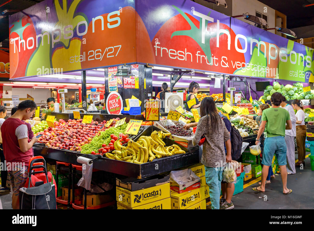 Adelaide, Australia January 13, 2017 Fruits and vegetables on