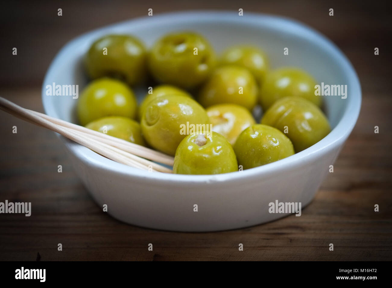 Olives stuffed with anchovies, modern Spanish tapas, comida Espanola