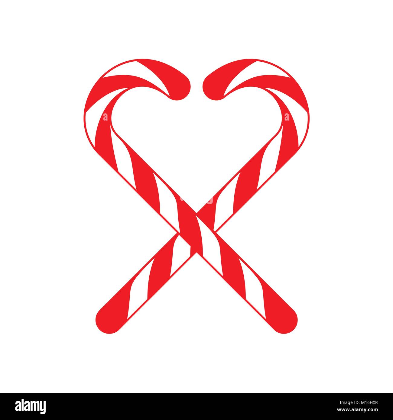 Christmas Candy Cane Cross Love Vector Graphic Illustration Sign Symbol Design Stock Vector