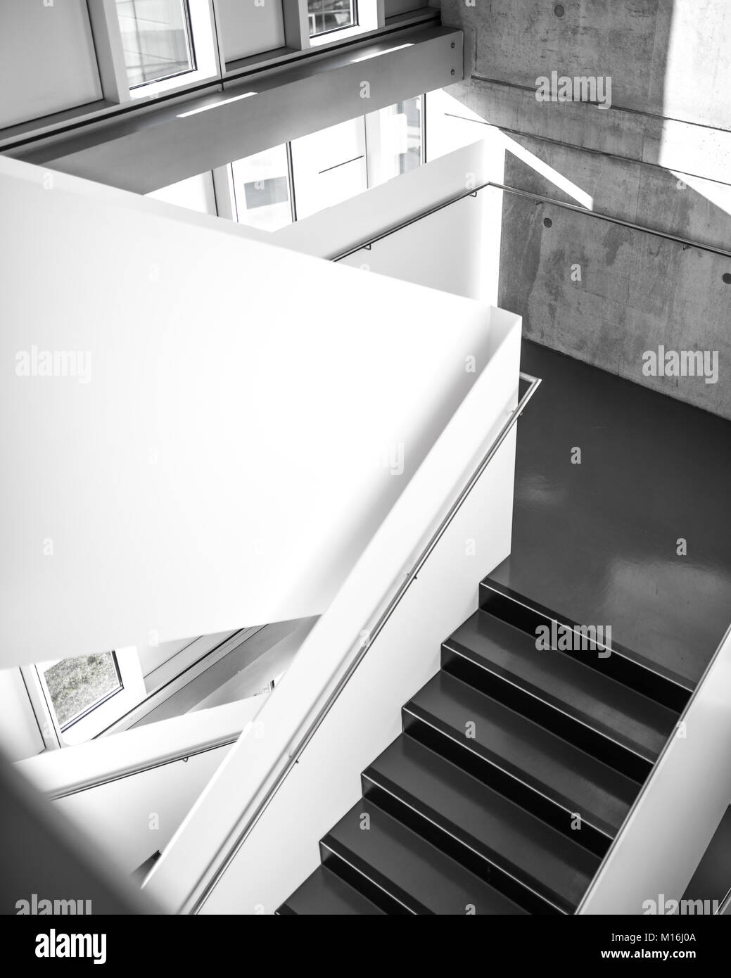 Modern concrete staircase background hires stock photography and