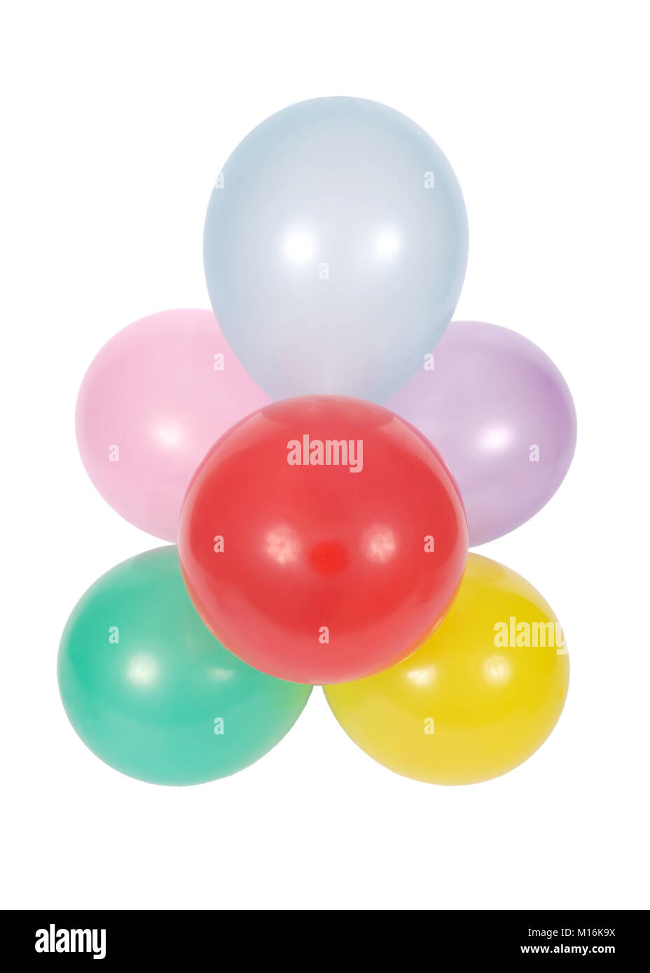 Red. Yellow. Green. Pink. Violet. Balloons isolated on white background ...