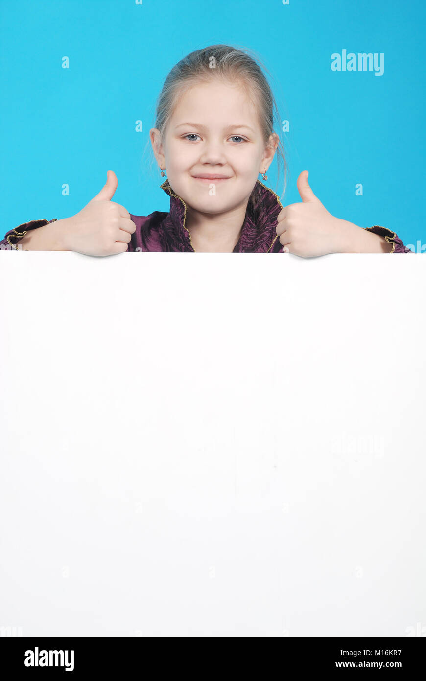 girl and white message board Stock Photo Alamy
