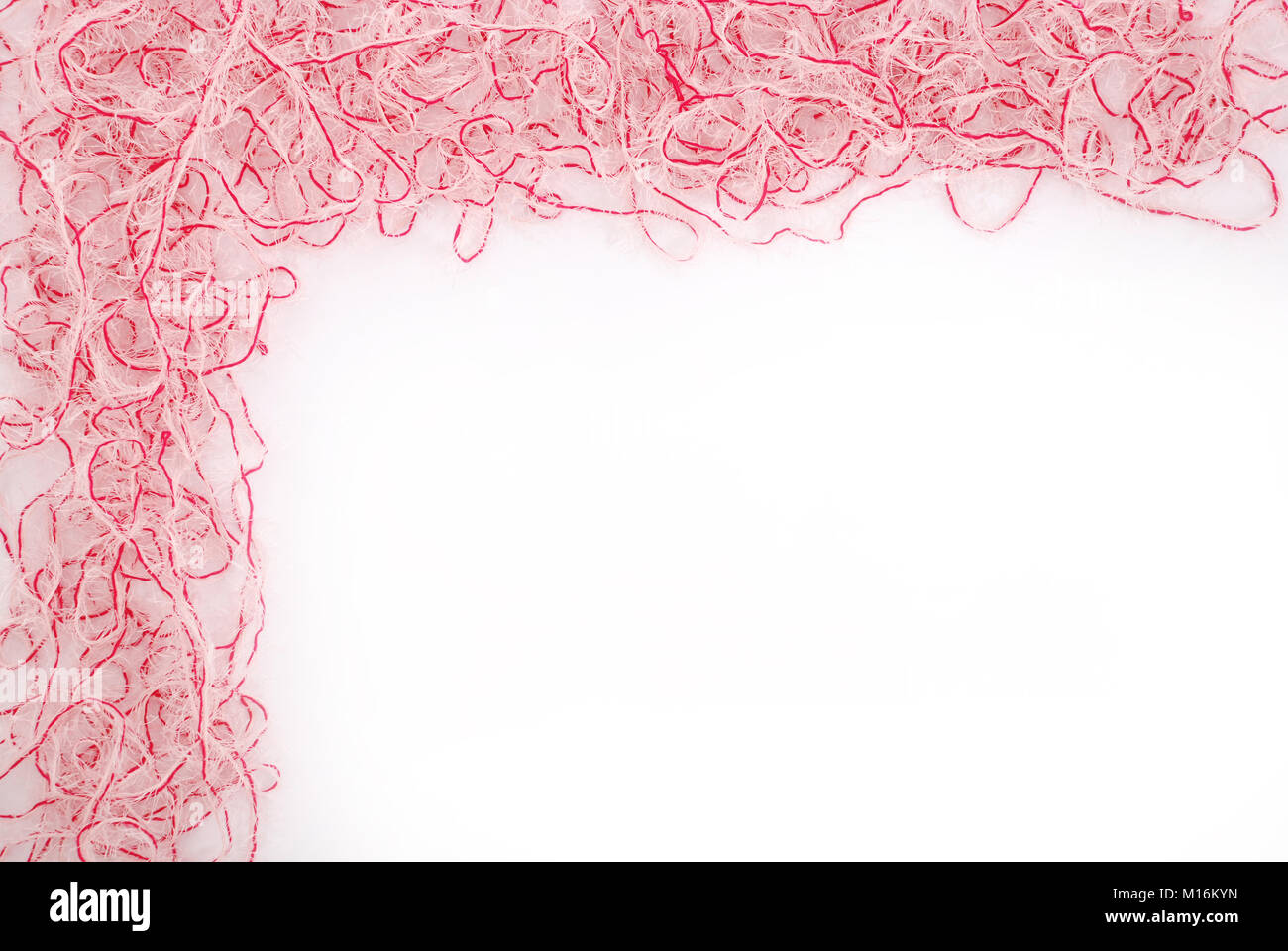 Frame. Red and white threads isolated on a white background Stock Photo ...