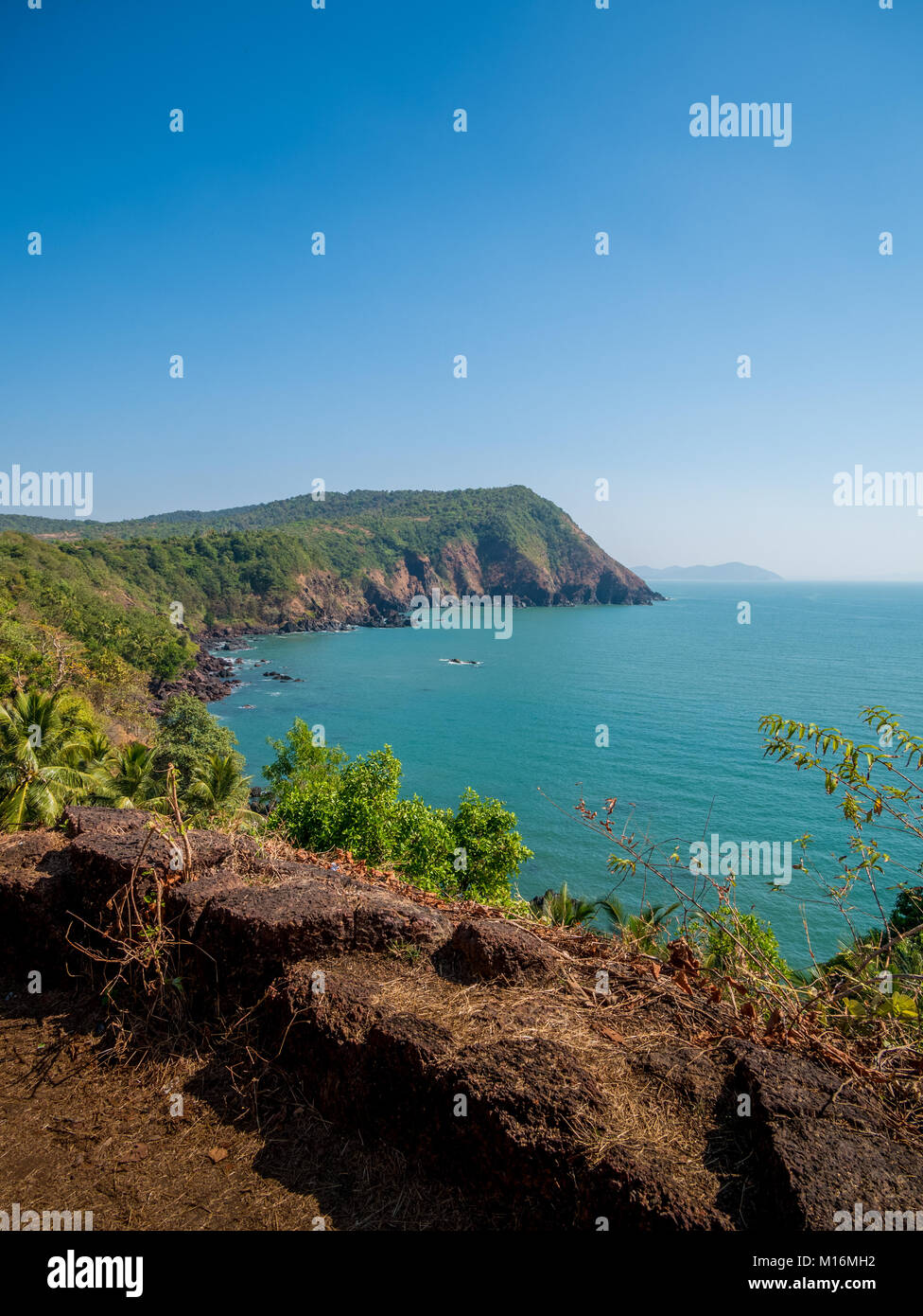 Sea view from Cabo de Rama fort, near Agonda beach, Goa state, India Stock Photo