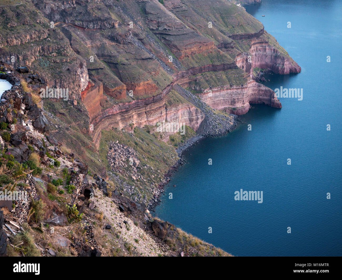 The red cliffs in Santorini island in Cyclades, Greece Stock Photo - Alamy