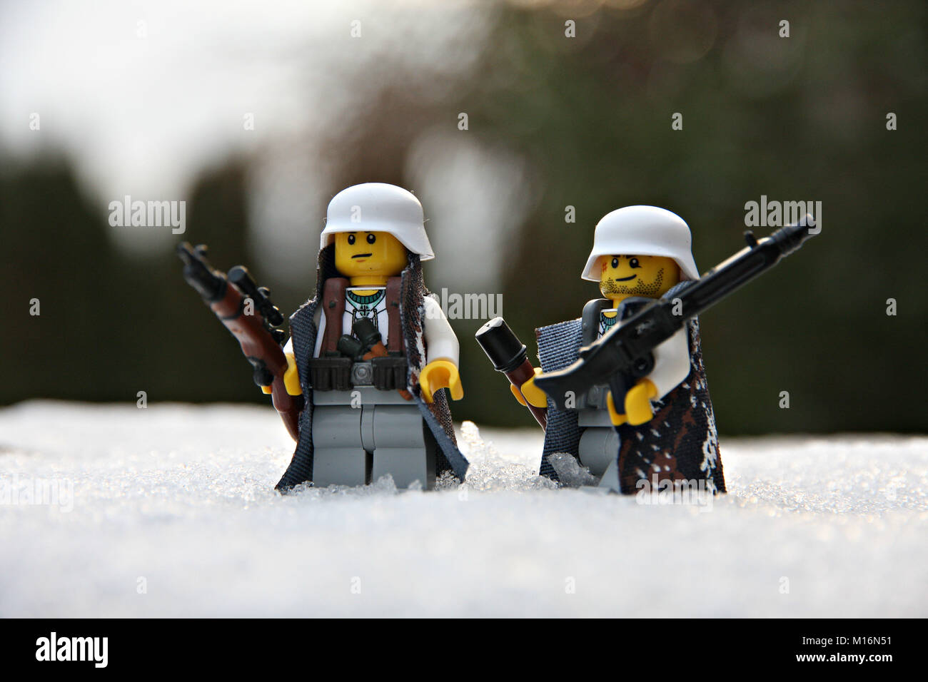 LEGO WWII German Soldiers in winter uniform Stock Photo - Alamy