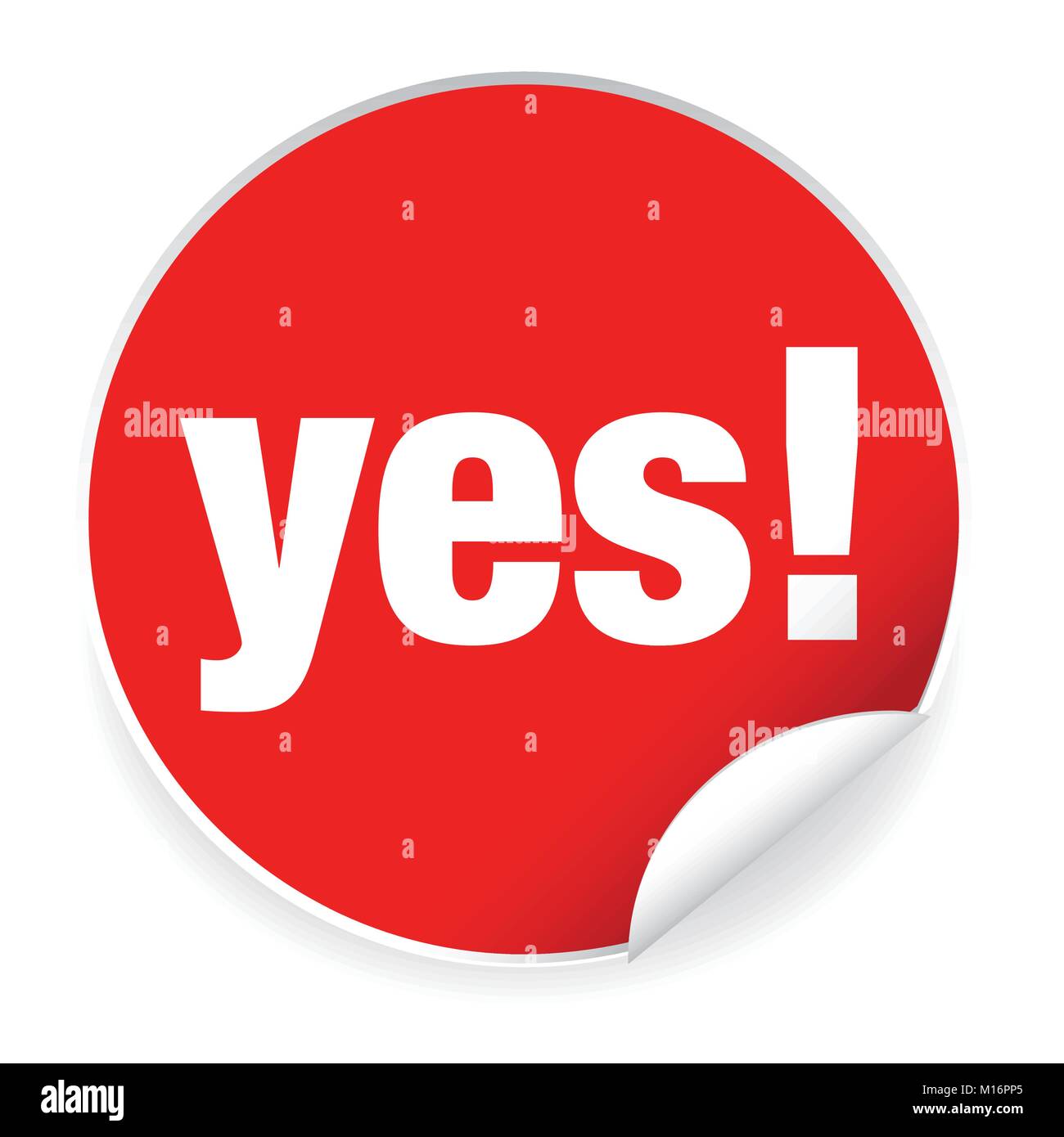 Yes label sticker  Stock Vector