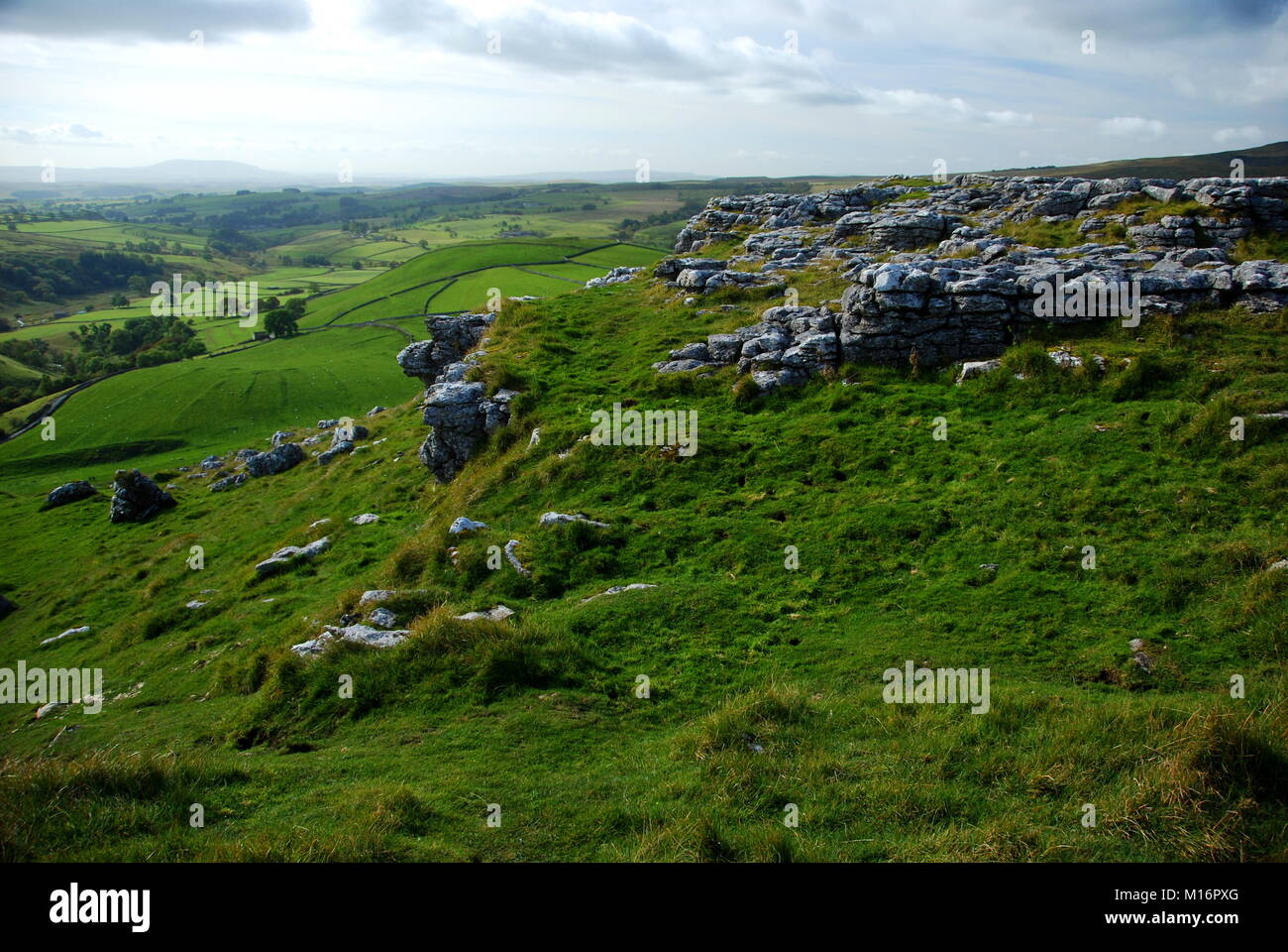 The limestone pavement at the top of Malham Cove in the Yorkshire Dales
