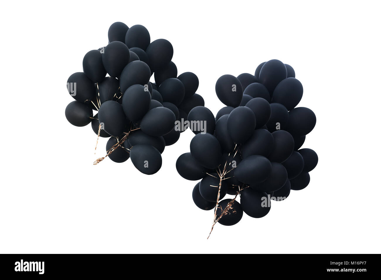 Black balloons isolated on white Stock Photo