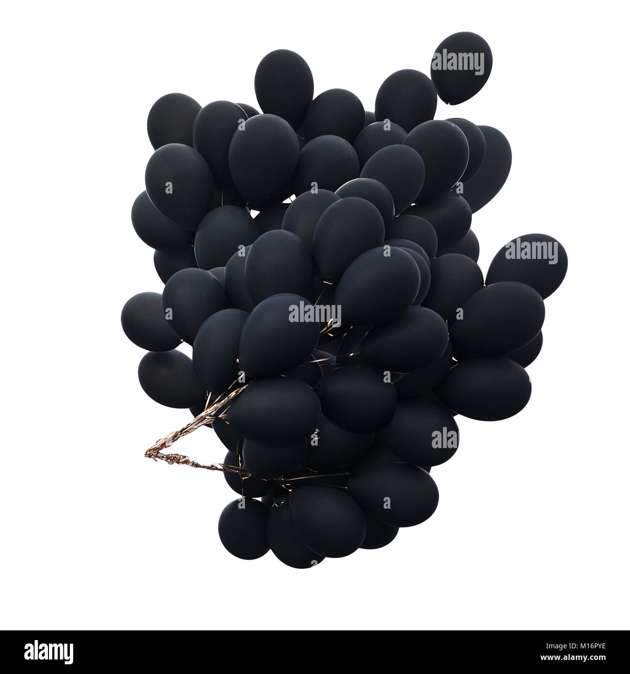 Black balloons isolated on white Stock Photo