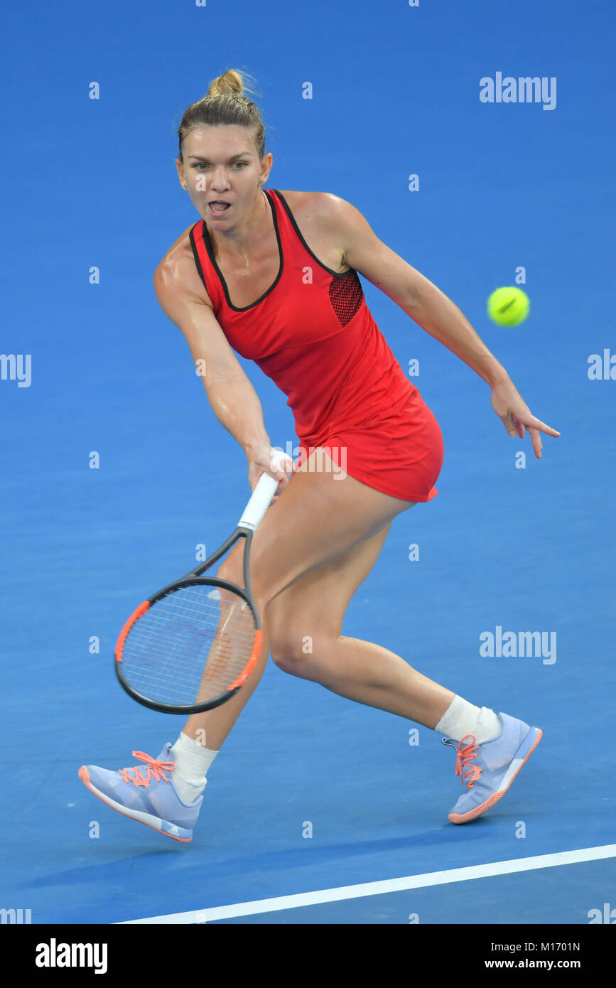 Melbourne Australia. 27th Jan 2018. Number one seed Simona Halep