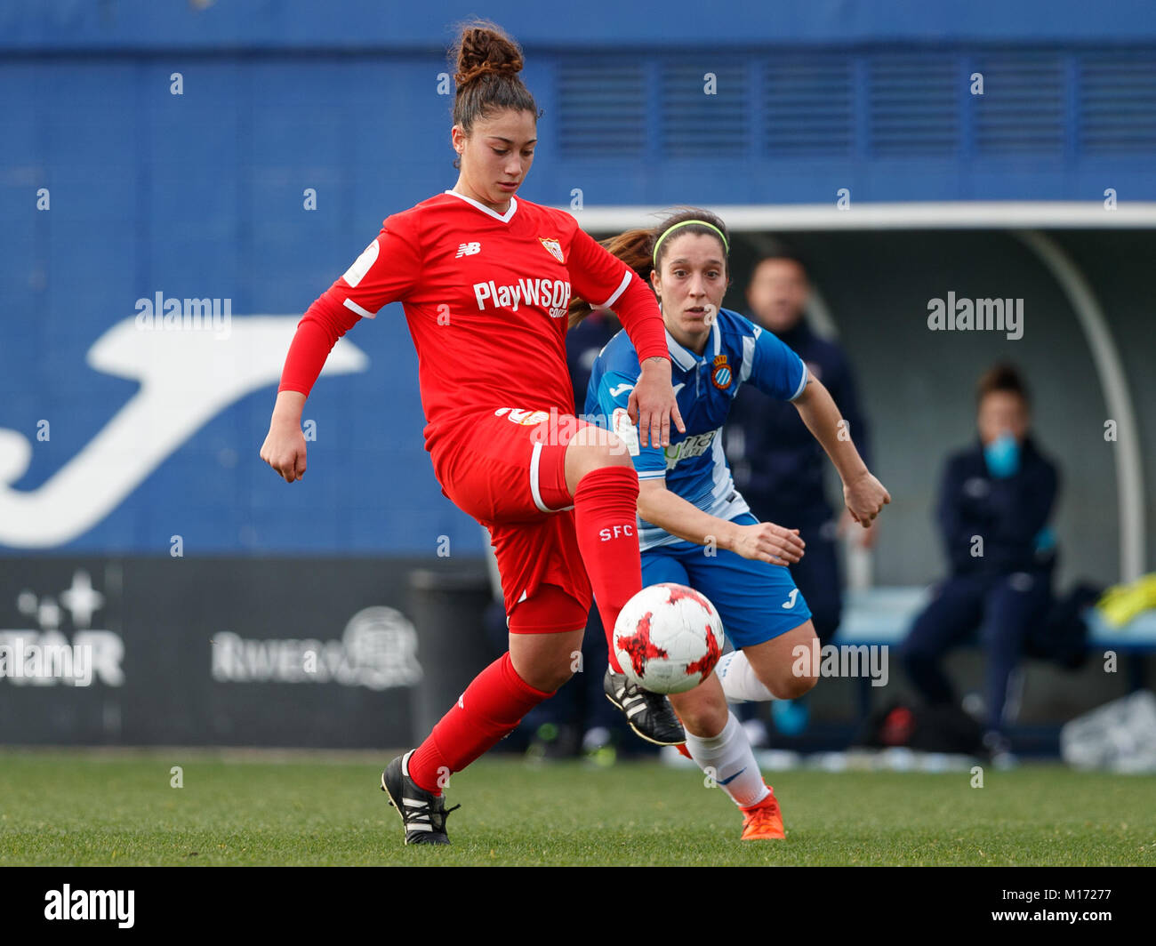 Barcelona, Spain. January 27th, 2018. Match of Spanish Women's Football