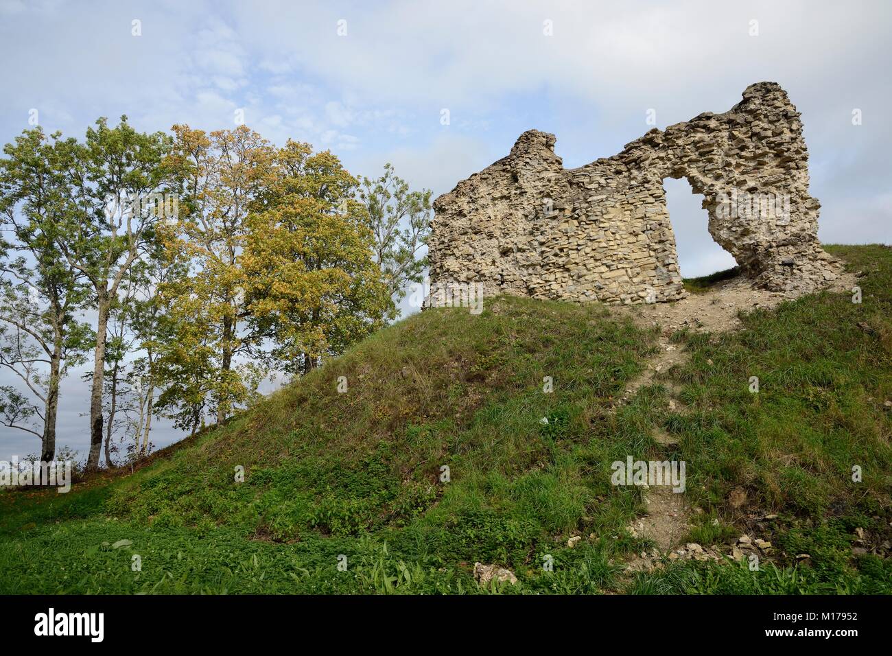 Ruins of the 13th century castle of the Order of the Teutonic Knights, Lihula, Estonia, September 2017. Stock Photo