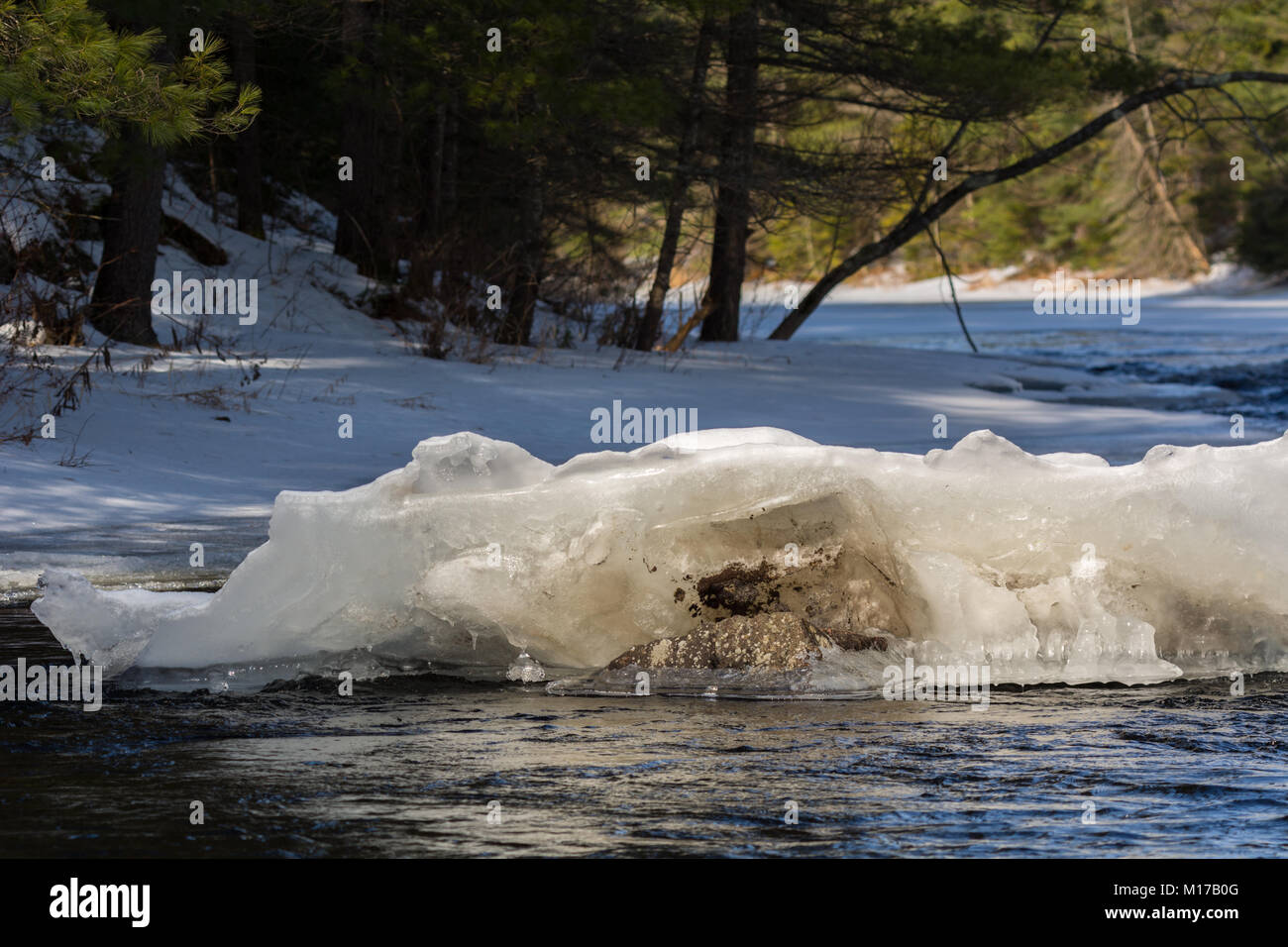 Frozen Ice River Stock Photo