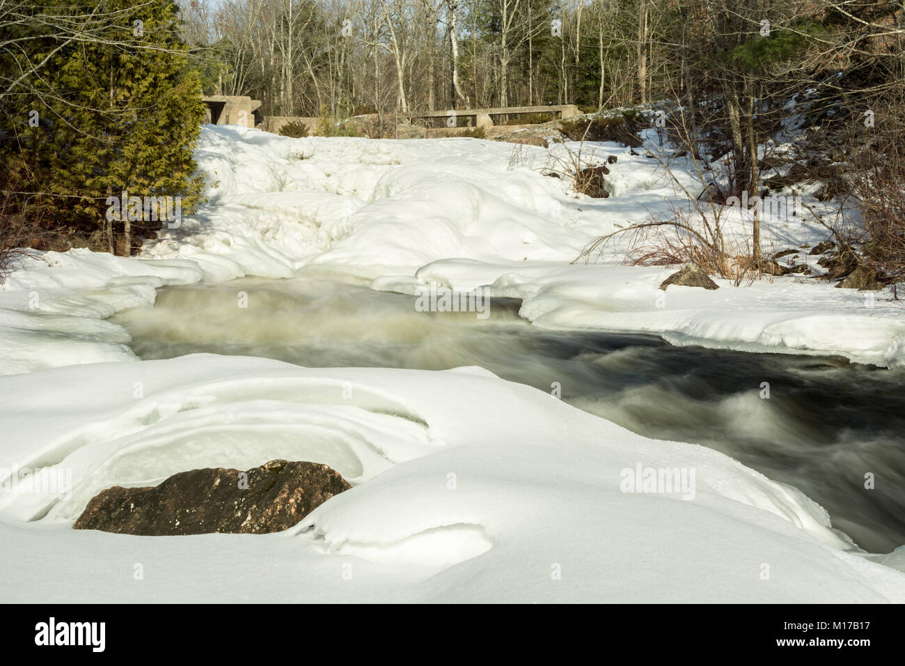 Frozen Ice River Stock Photo