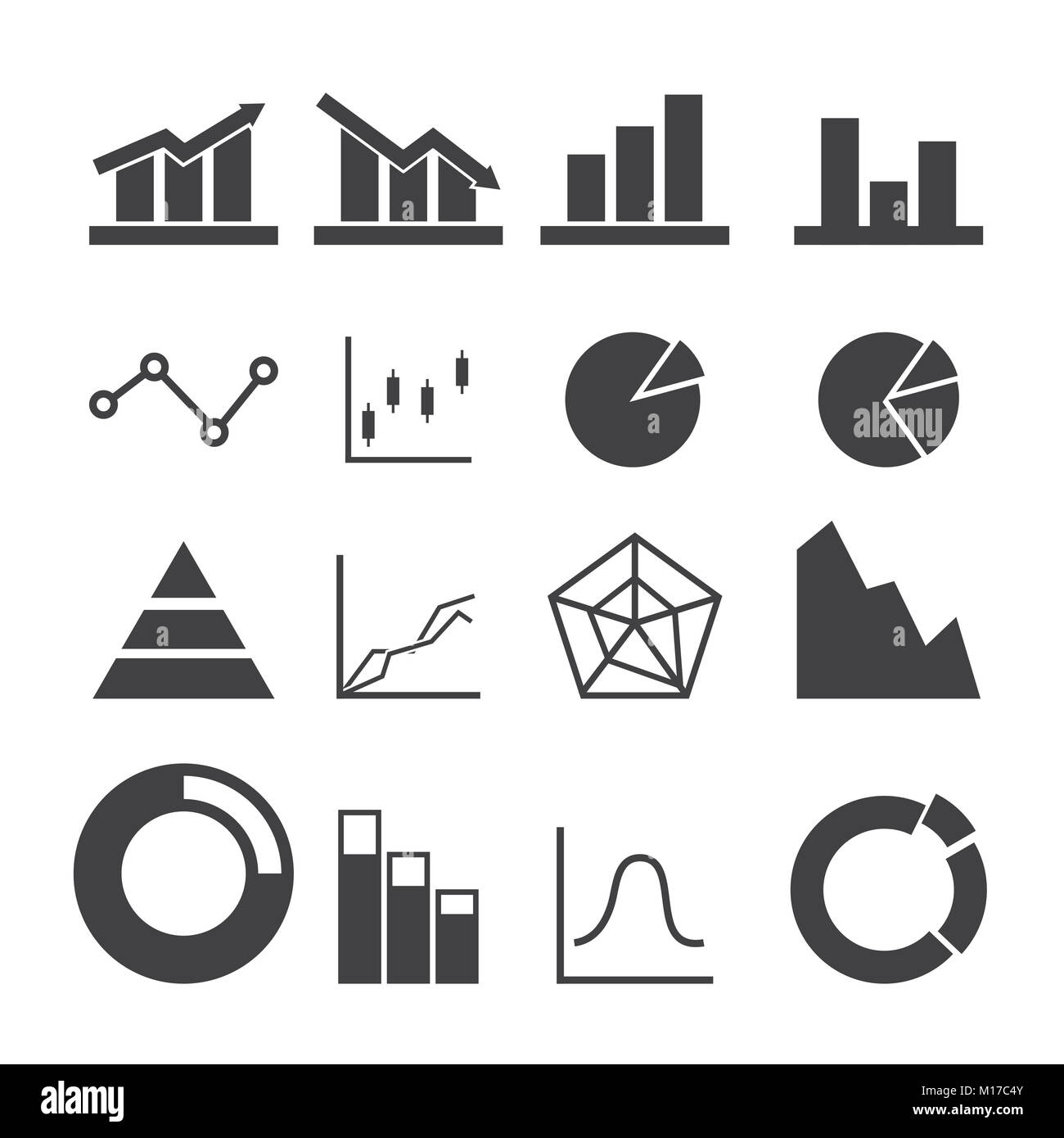 data graph icon set Stock Photo - Alamy