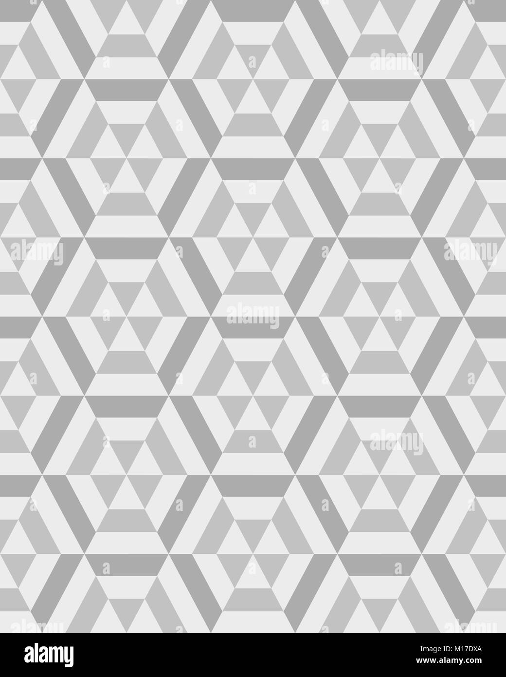 Geometric gray hexagon seamless pattern, vector Stock Photo