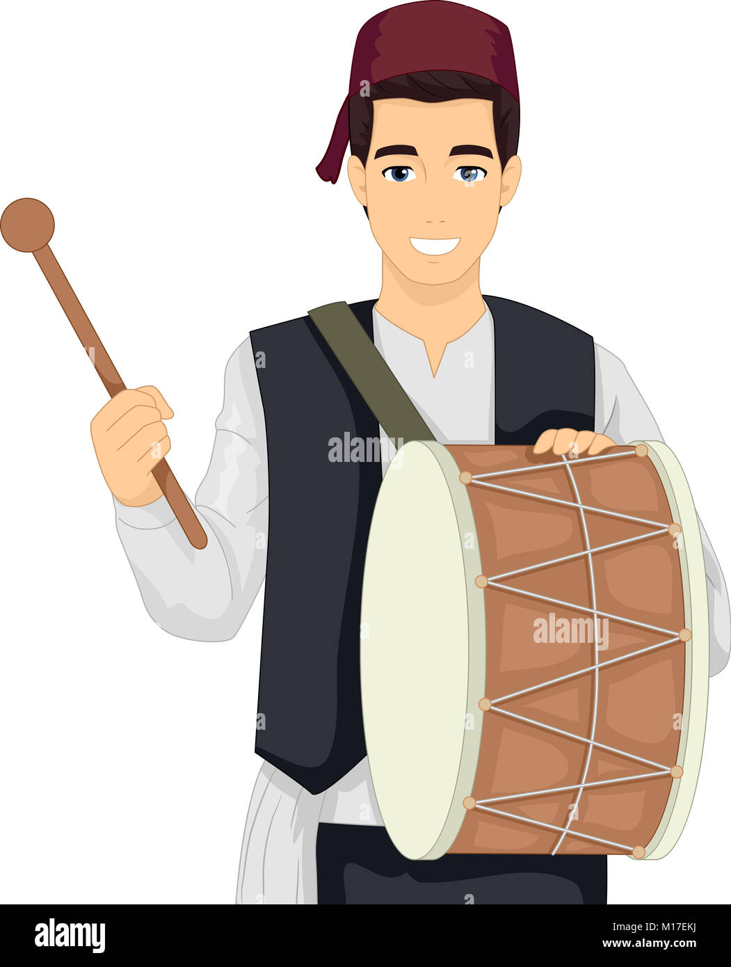 Black Muslim Man Playing Drums In Web Browser Window Online Music Theory  Concept Portrait Horizontal Stock Illustration - Download Image Now - iStock