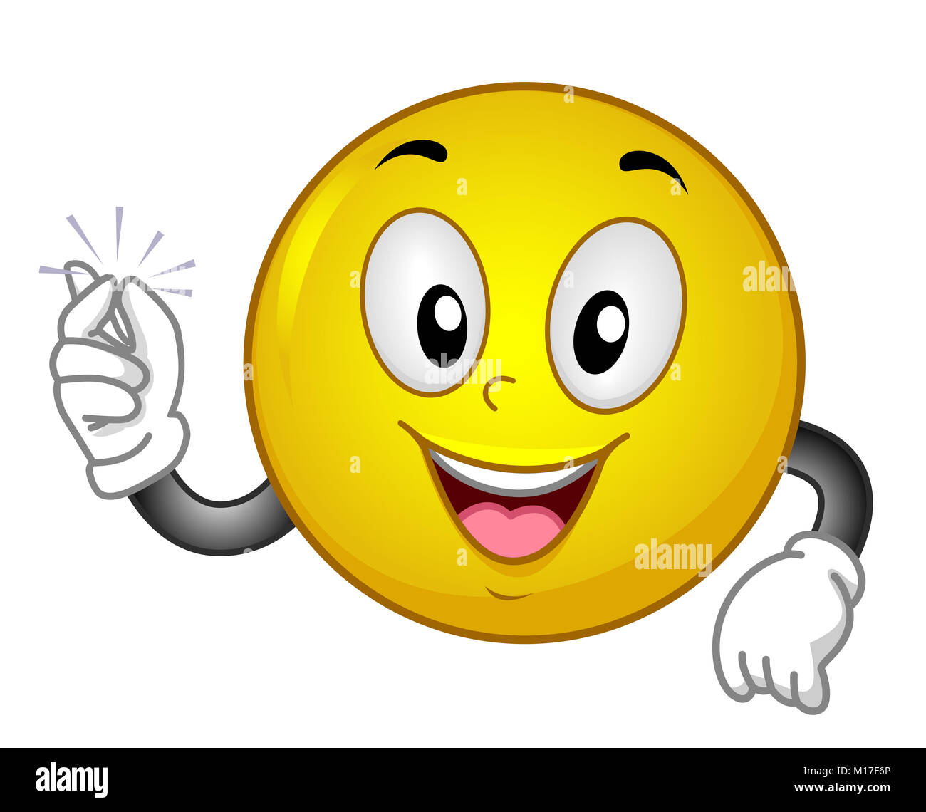 Illustration of a Smiley Mascot Snapping Its Finger Stock Photo Alamy