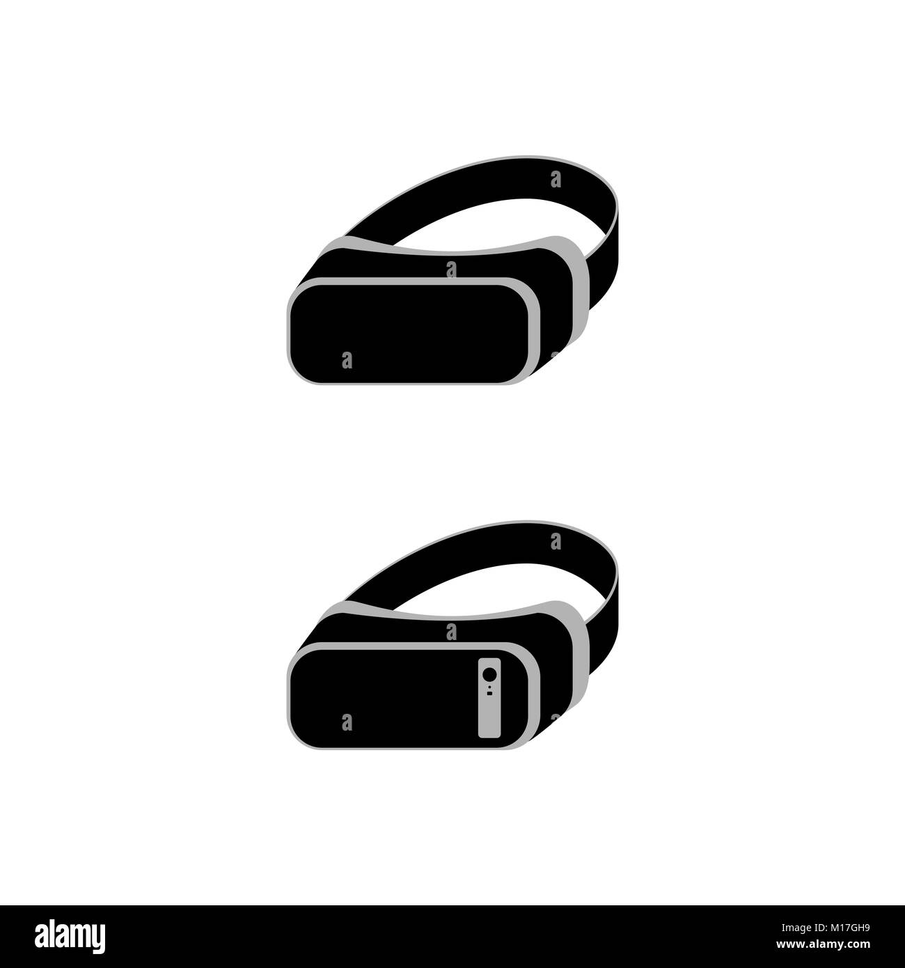 Virtual reality headset icons, vr glasses with a smartphone. Vector illustration Stock Vector