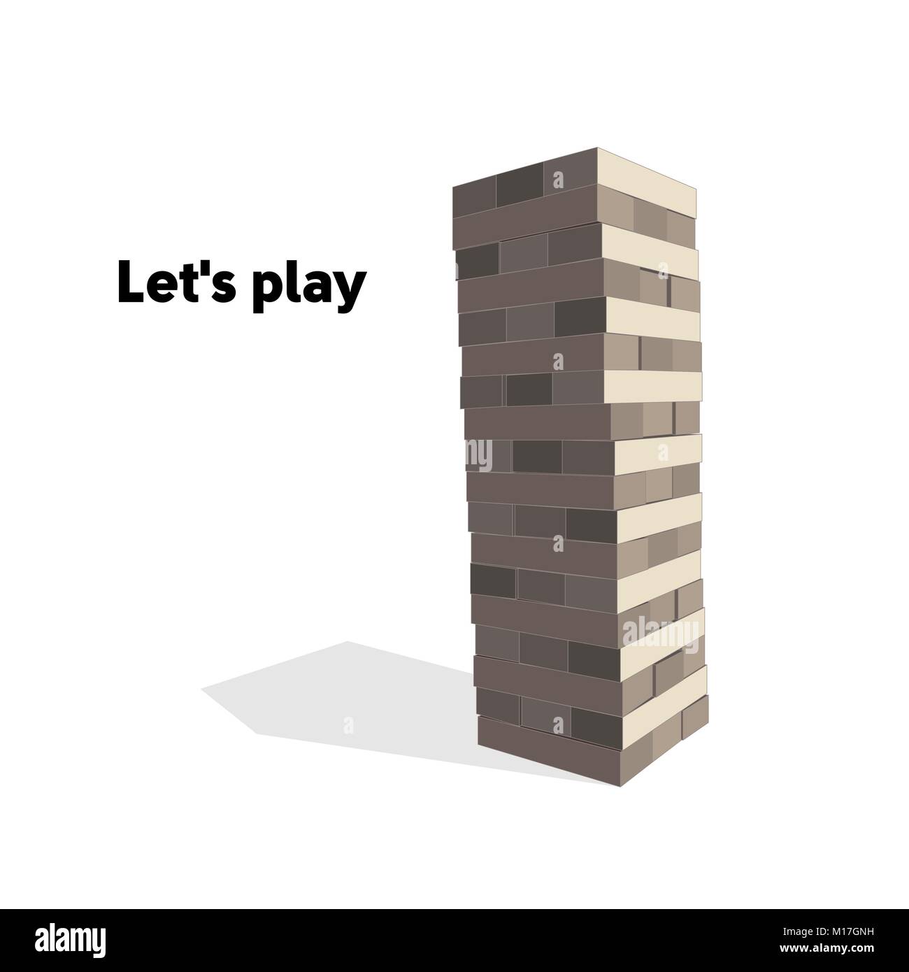 Wooden tower game. Flat vector illustration Stock Vector