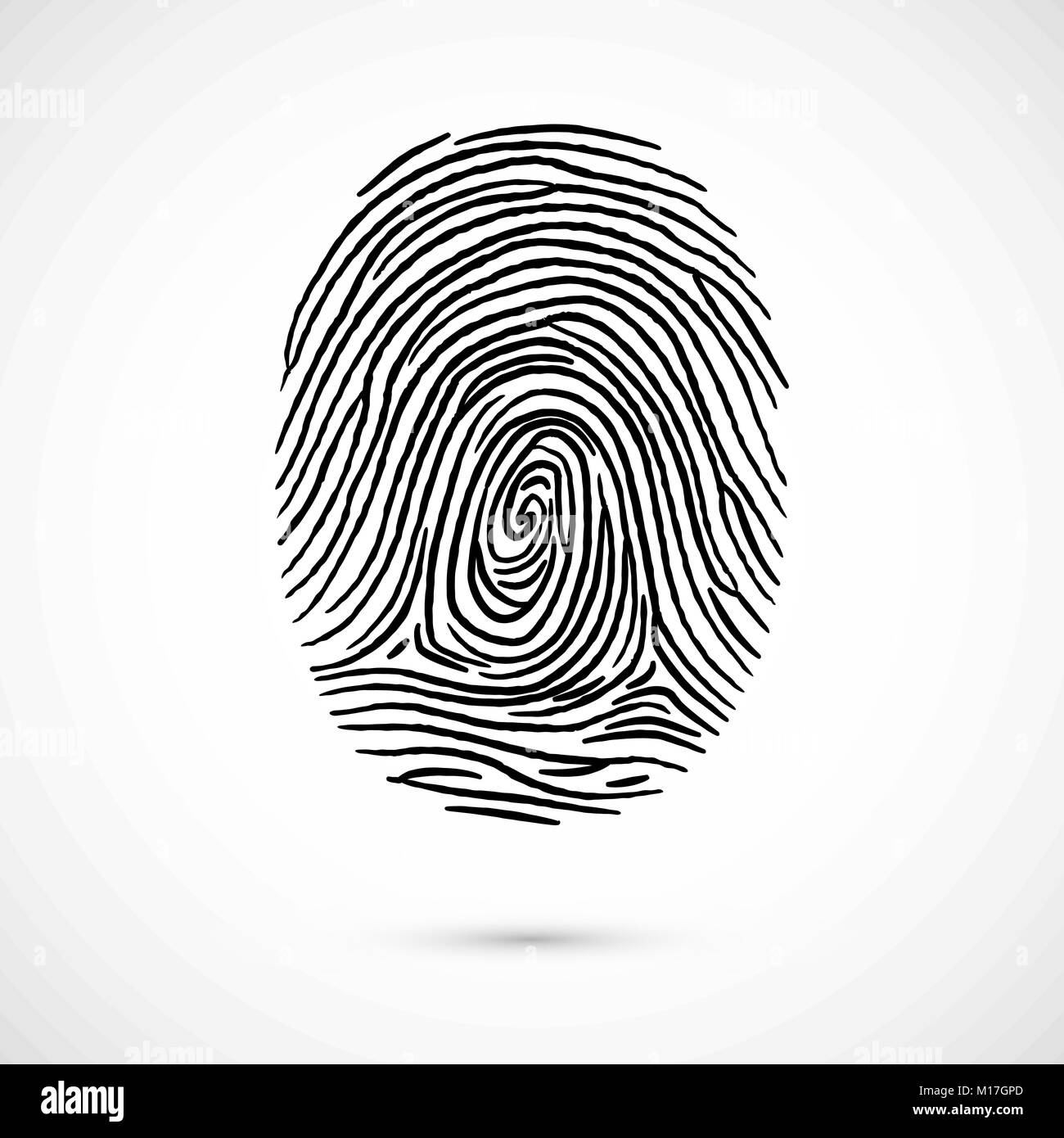 Fingerprint icon identification. Vector illustration isolated on white background Stock Vector
