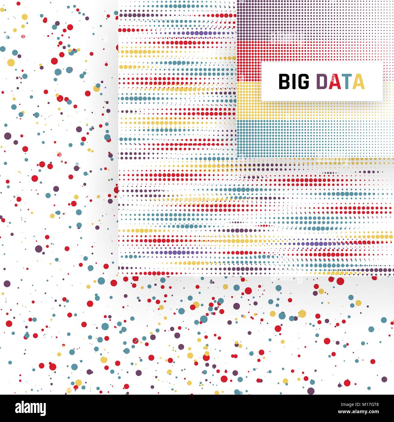 Big data visualization. Analysis of information. Machine learning algorithms. Vector illustration Stock Vector