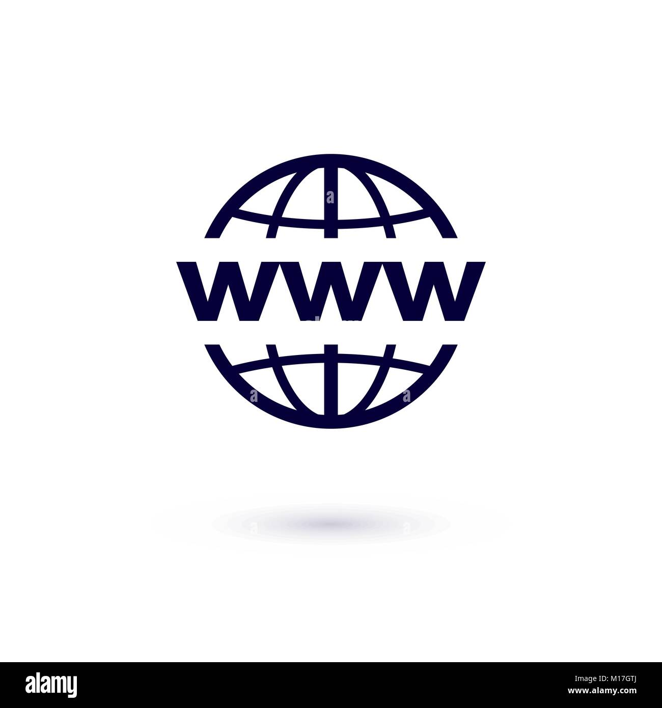 WWW flat icon. Vector concept illustration for design. World Wide Web icon Stock Vector