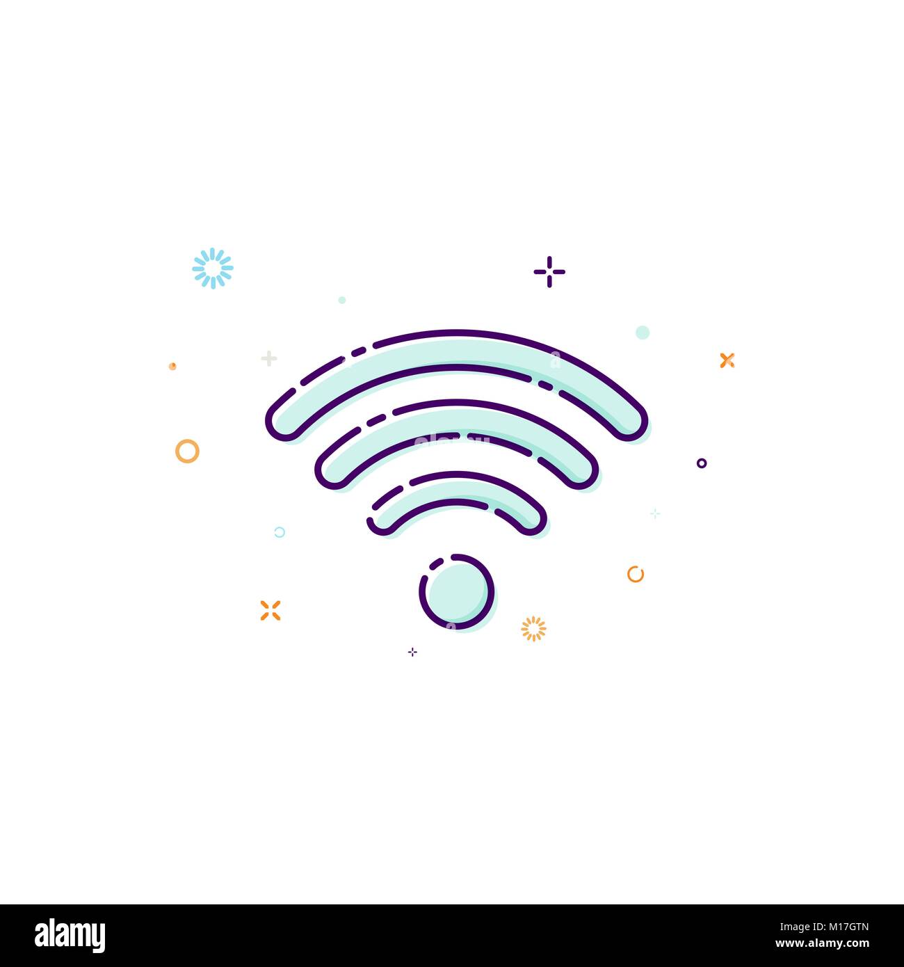 Concept wifi icon. Vector illustration of wireless access point. Thin line flat design element Stock Vector