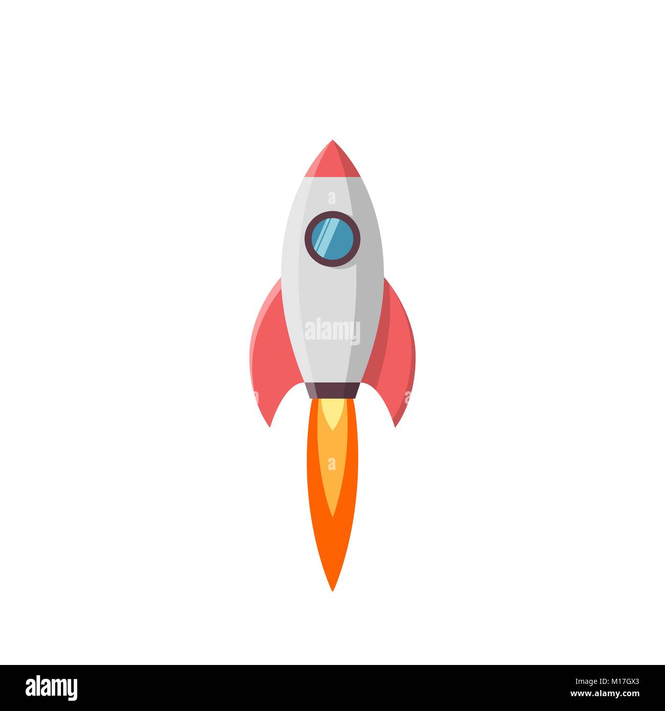 Rocket launch. Vector illustration isolated on white Stock Vector