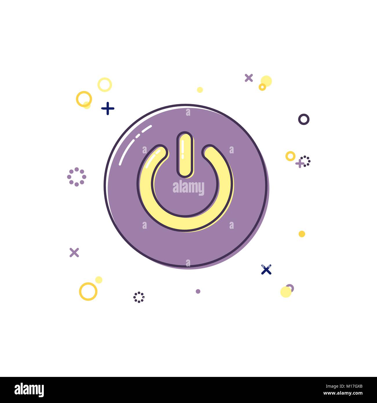 Power button color icon. Vector illustration Stock Vector