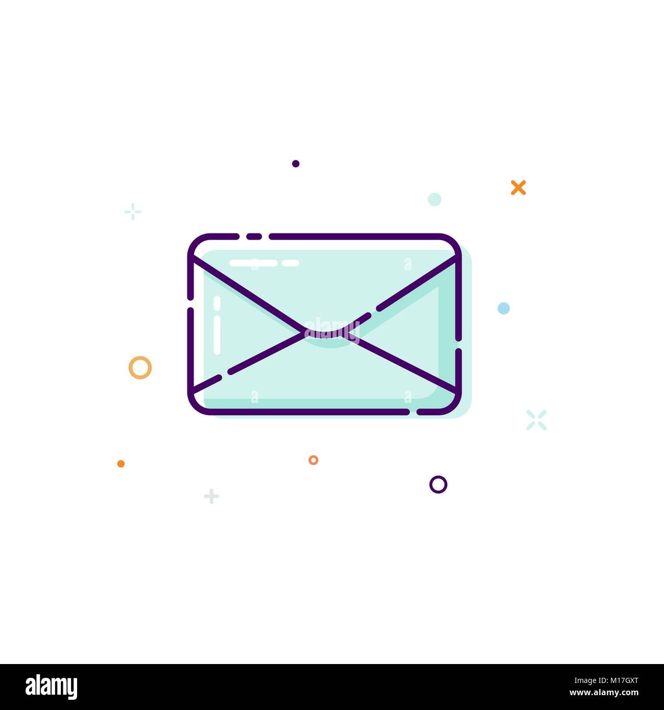 Concept mail icon. Thin line flat design element. Concept of receive an e-mail. Vector illustration isolated on white background Stock Vector