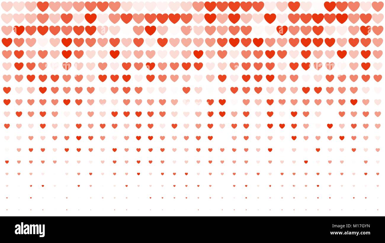 Heart halftone Valentine`s day background. Red hearts on white ...