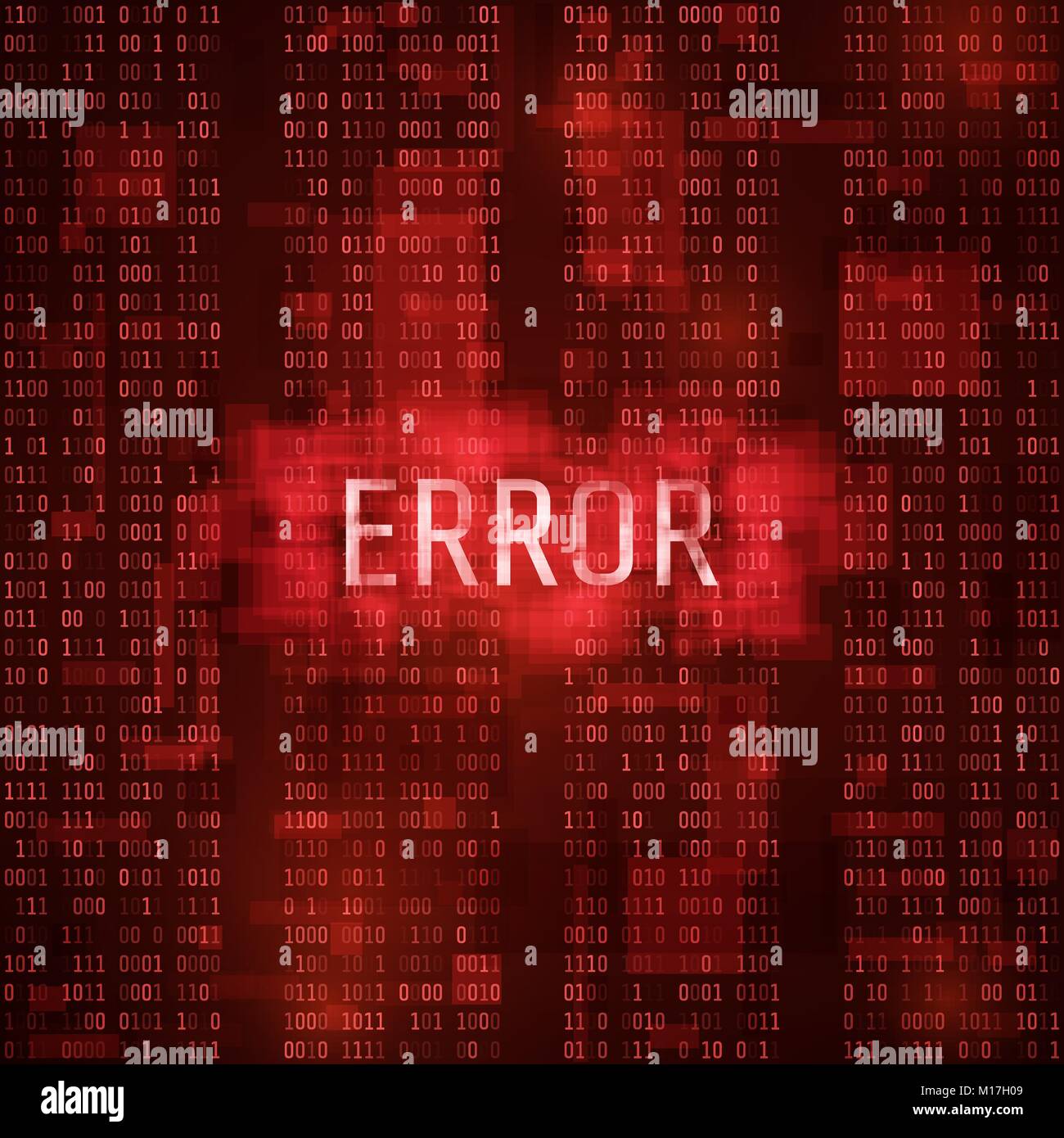 Alert error massage notification concept. Error digital report. System hacking by hacker. Vector illustration Stock Vector