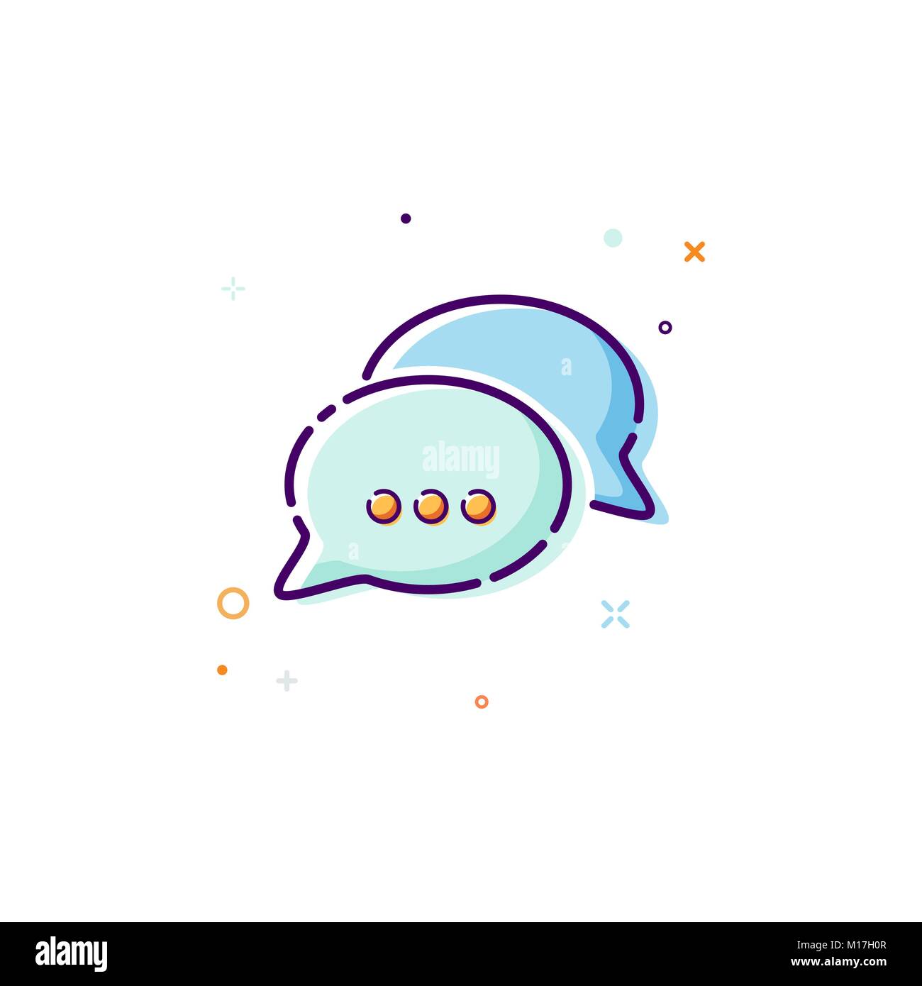 Chat Icon in trendy style - thin line flat design element. Speech bubble symbol for your web site design, logo, app, UI. Vector illustration Stock Vector