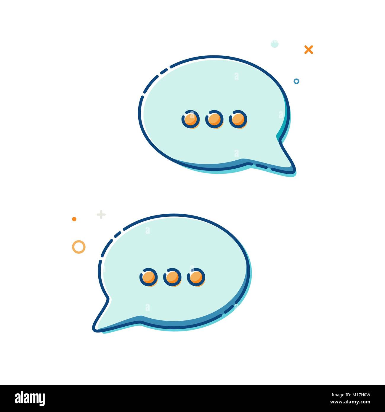 Chat Icon in trendy style - thin line flat design. Group speech bubbles symbol for your web site design, logo, app, UI. Vector illustration Stock Vector