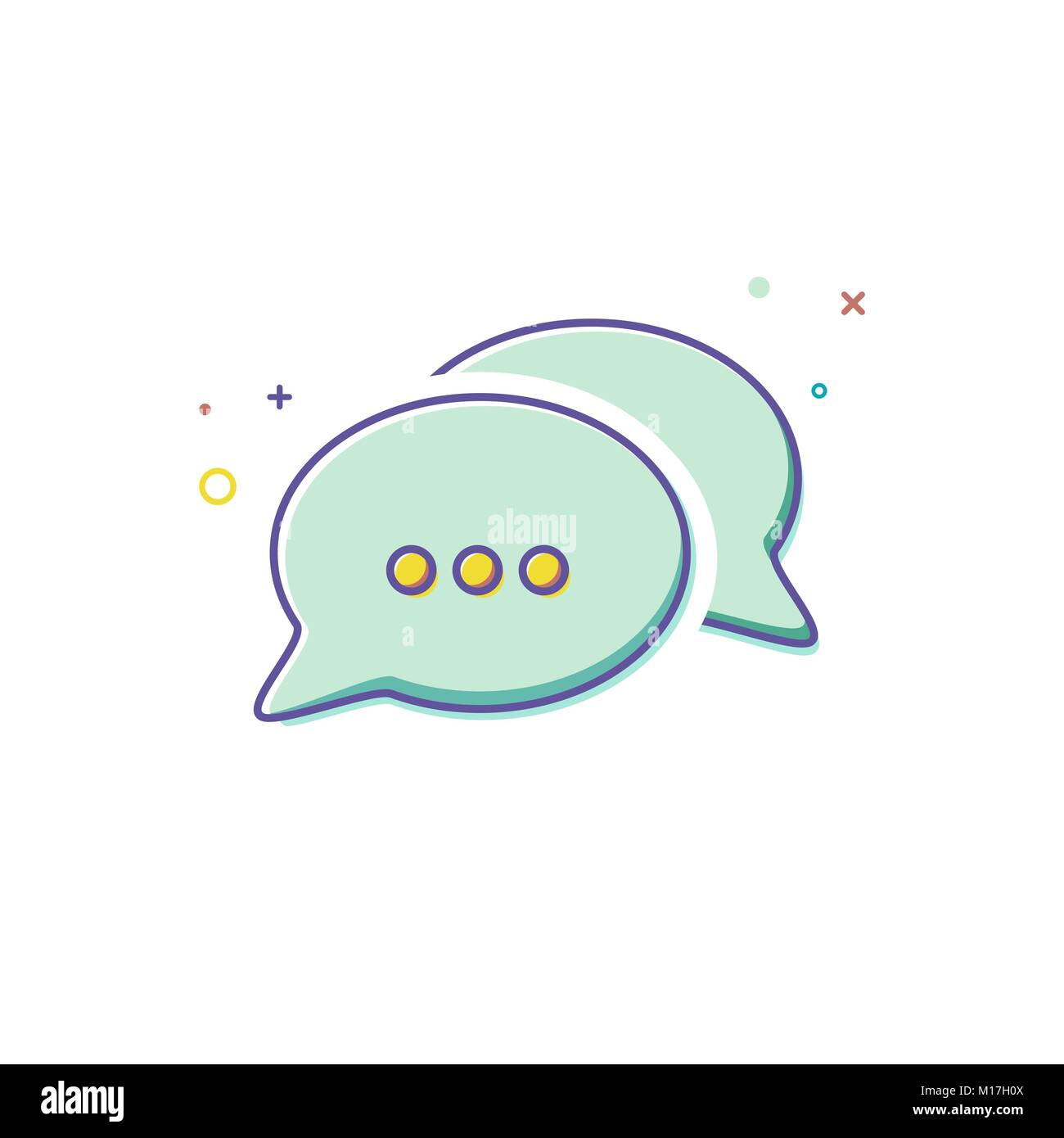 Chat Icon in trendy style - thin line flat design. Group speech bubbles symbol for your web site design, logo, app, UI. Vector illustration Stock Vector